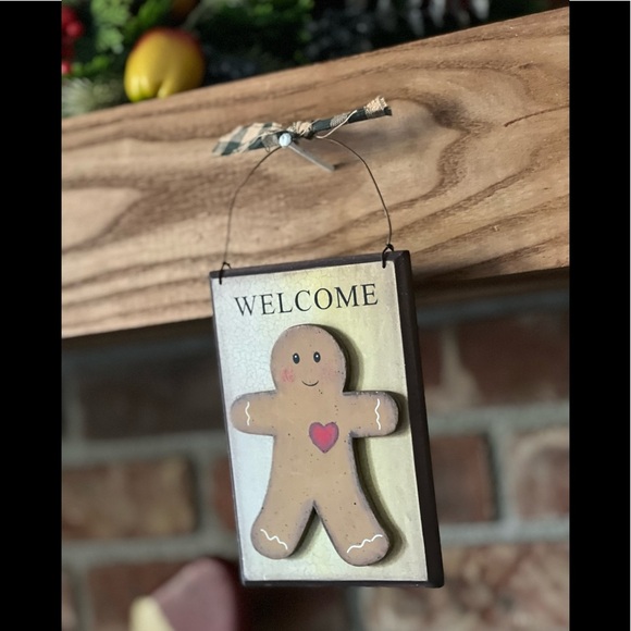 Rare Vintage Solid Wood Welcome Gingerbread Man - Picture 4 of 7